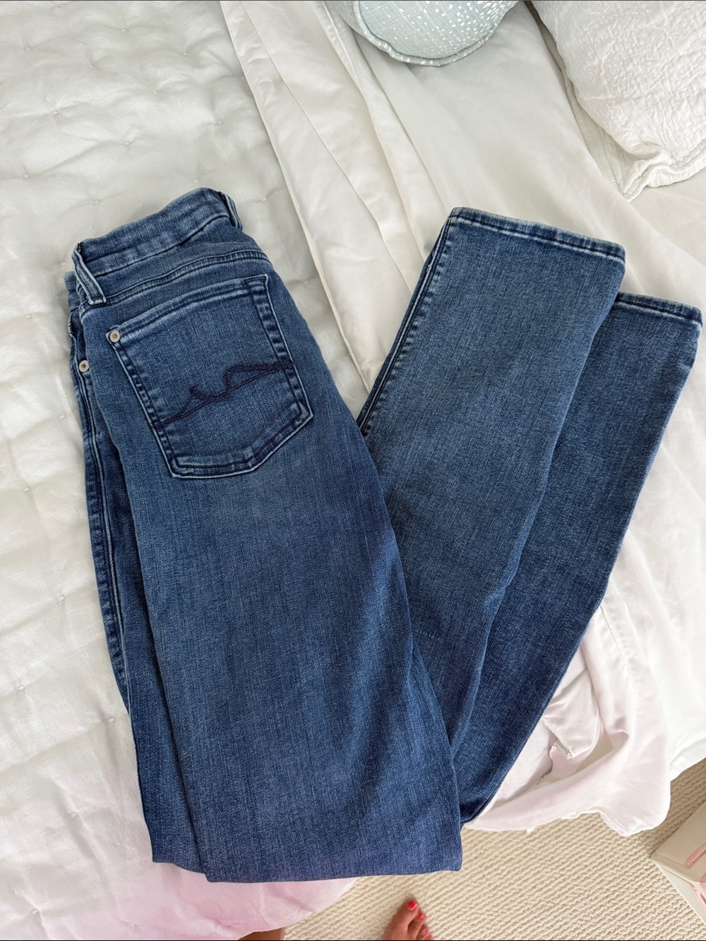 7 for all mankind Kimmie High-Rise Straight Leg Women’s Jeans - Blue 25